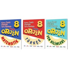 Orjin Okul 2026 8. Sınıf Matematik + Fen + Türkçe Konu Özetli Soru Seti 3 Kitap