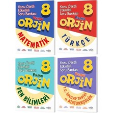 Orjin Okul 2026 8. Sınıf Matematik + Fen + Türkçe + İnkılap Konu Özetli Soru Seti 4 Kitap
