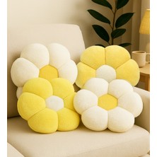 Pabtex 4'li Dekoratif Papatya Şeklinde Peluş Yastık 40 cm – Yumuşak ve Konforlu Tasarım