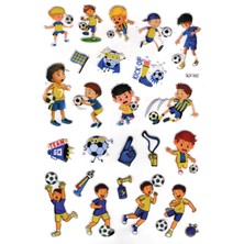 Sticker Kabartmalı A4 Boyutunda Stiker Defter, Planlayıcı ETIKET-(LIM562) - Sarı Mavi Lacivert Futbol