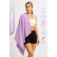 Unisex Mikrofiber Plaj Havlusu 80X130 cm Yumuşak Dokulu Deniz Banyo Sporcu Havlusu Large Boy Mor