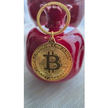 Metal Çift Yüzlü Bitcoin Anahtarlık
