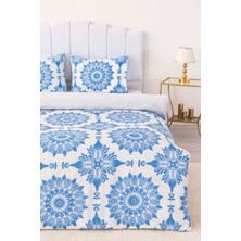 Alaçatı Mavi Çift Kişilik Nevresim Takımı Pamuklu