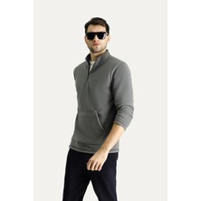 Yarım Fermuarlı Polar Sweatshirt