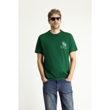 Bisiklet Yaka Regular Fit Baskılı Süprem Pamuk Tişört