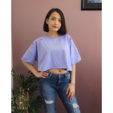 Today Baskılı Tişört Lila