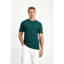 Kiğılı Bisiklet Yaka Slim Fit %100 Pamuk Tişört