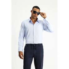 Uzun Kol Slim Fit Dar Kesim Klasik Desenli Pamuklu Kolay Ütülenebilir Gömlek