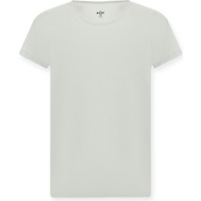 Bisiklet Yaka Slim Fit Dar Kesim Pamuk Fitilli Tişört