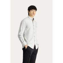 Uzun Kol Slim Fit Dar Kesim Oduncu Spor Pamuklu Düğmeli Yaka Gömlek