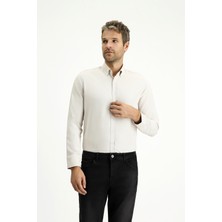 Kiğılı Uzun Kol Slim Fit Düğmeli Yaka Pamuklu Kolay Ütülenebilir 4 Mevsim Oxford Gömlek