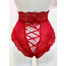 Atom84 Kırmızı Dantelli Yüksek Bel Külot VENÜS-K1011