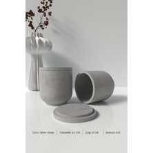 Kapaklı Düz Silindir Beton Saksı ve Mumluk Silikon Kalıp K20 - Mumluk Silikon Kalıp K20