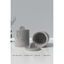 Kapaklı Desenli Silindir Beton Saksı ve Mumluk Silikon Kalıp M1 -Mumluk Silikon Kalıp  8.6 x 8 cm