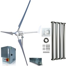 Set İ-1000W 24V/48V Rüzgar Türbini + Wind Pro Şarj Kontrol + Direk Seti Ista-Breeze
