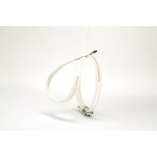  Taşlı Deri Köpek Göğüs Tasması 1,2 x 29-40 cm Beyaz