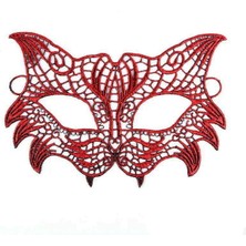 Kırmızı Dantel Masquerade Maskesi 8 No