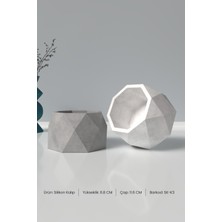 Geometrik Beton Saksı ve Mumluk Silikon Kalıp K3 -  Beton Mumluk Silikon Kalıp  11.6 x 6.8 cm