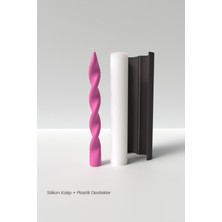 Şamdanlık Mum Silikon Kalıp M5 - Uzun Burgu Mum Silikon Kalıp , Mum Yapım Malzemeleri  21.2 x 2.6 cm