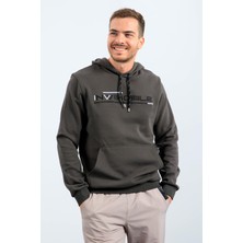 Tommy Life Haki Kanguru Cep Standart Kalıp Kapüşonlu Erkek Sweatshirt - 87883