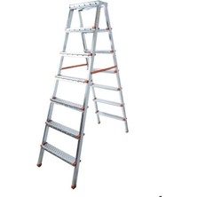 7+7 Basamaklı Çift Çıkışlı Galvanizli Profil Merdiven | Ev, Bahçe, Iş Yeri Için