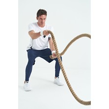 Tommy Life İndigo Logo Baskılı Yüksek Bel Slim Fit Aktif Spor Erkek Tayt - 84989