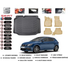 Seat Leon 2015 Model Bagaj Havuzu+Araca Özel Bej Paspas Takımı Flex