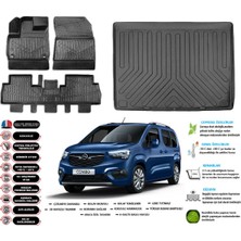 Opel Combo 2020 Model Seperatörlü Esnek Bagaj Havuzu Araca Özel Siyah Paspas Takımı