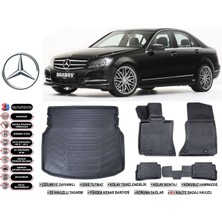 Mercedes C Serisi W204 2010 Model Rampalı Bagaj Havuzu Araca Özel Siyah Extra Havuzlu Paspas Takımı