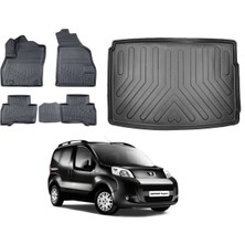 Peugeot Bipper 2019 Model 3D Bagaj Havuzu+3d Araca Özel Paspas Takımı Birebir Uyumlu