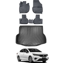 Honda City 2021 Model Bagaj Havuzu Araca Özel Siyah Paspas Takımı