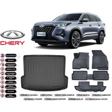 Chery Tiggo 8 7 Kişilik 2024 Model Bagaj Havuzu Araca Özel Siyah Extra Havuzlu Paspas Takımı