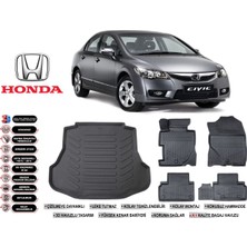 Honda Civic 2007 Model Bagaj Havuzu Araca Özel Siyah Extra Havuzlu Paspas Takımı