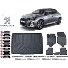 Peugeot 208 2024 Model Bagaj Havuzu Araca Özel Siyah Extra Havuzlu Paspas Takımı