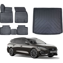 Ford Focus 4 Stw 2023 Model 3D Üst Bagaj Havuzu+3d Araca Özel Paspas Takımı Birebir Uyumlu