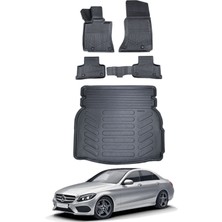 Mercedes C Serisi W205 2015 Model Rampalı Bagaj Havuzu Araca Özel Siyah Paspas Takımı