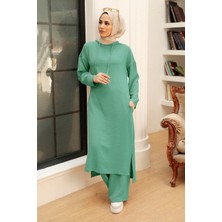 Neva Style Kapşonlu Çağla Yeşili Tesettür İkili Takım 5687CY