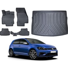 Volkswagen Golf 7 2019 Model 3D Üst Bagaj Havuzu+3d Araca Özel Paspas Takımı Birebir Uyumlu