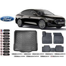 Ford Focus 5 Sedan 2019 Model Tamir Kitli Bagaj Havuzu Araca Özel Siyah Extra Havuzlu Paspas Takımı