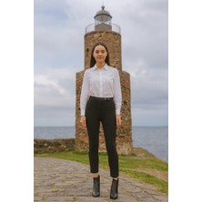 Neva Style Dar Paça Siyah Tesettür Pantolon 1052S