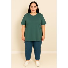 Moda Xlarge Kadın Büyük Beden Kısa Kollu Basic Oversize T-Shirt 1976-25