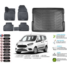 Ford Courier 2018 Model Esnek Bagaj Havuzu Araca Özel Siyah Paspas Seti