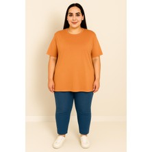 Moda Xlarge Kadın Büyük Beden Kısa Kollu Basic Oversize T-Shirt 1976-25