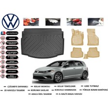 Volkswagen Golf 7 Model 2017 Alt Bagaj Havuzu+Araca Özel Bej Paspas Takımı Flex