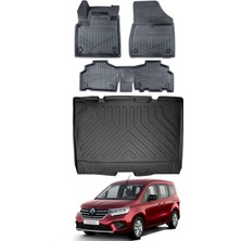 Renault Kangoo 2024 Model Bagaj Havuzu Araca Özel Siyah Paspas Takımı