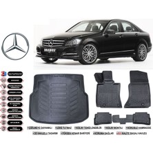 Mercedes C Serisi W204 2014 Model Plastik Bagaj Havuzu Araca Özel Siyah Extra Havuzlu Paspas Takımı
