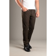 Zeki Özer Erkek Kahve Esnek  Keten Pantolon