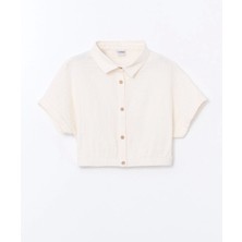 Lcw Kids Ekru Dokulu Kız Çocuk Crop Gömlek
