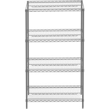 4 Katlı Gri Paslanmaz Krom Tel Raf, Otel Rafı, Soğuk Oda Rafı