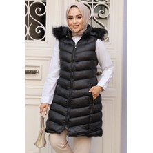 Neva Style Siyah Tesettür Şişme Yelek 80171S